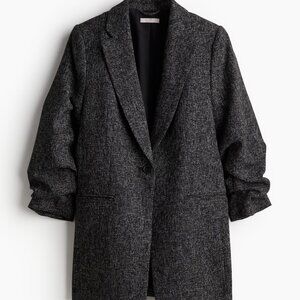 H&M Gathered-Sleeve  Blazer Jacket